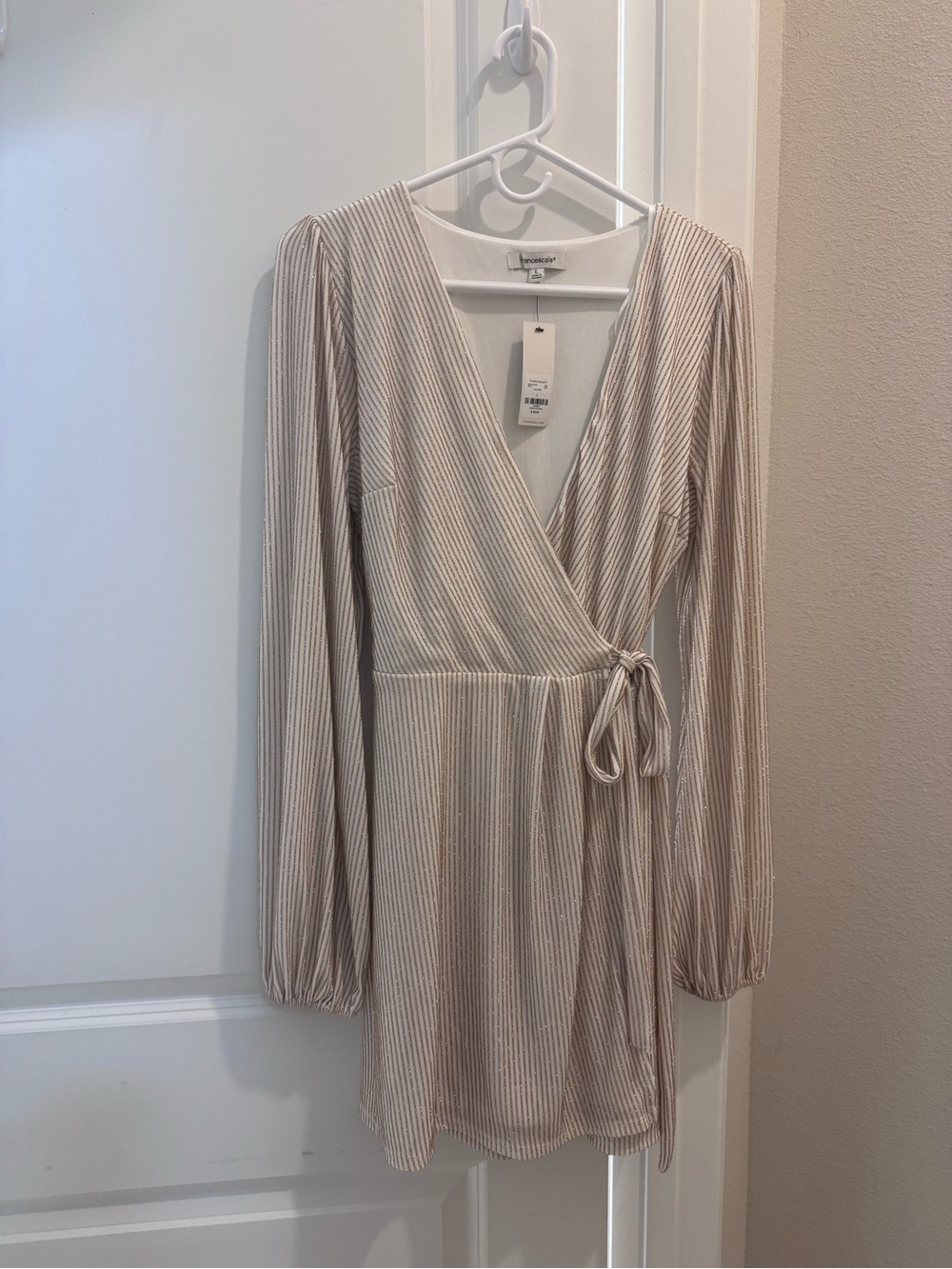 Franchesca’s Striped Wrap Mini Dress